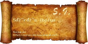 Sörös Ibolya névjegykártya